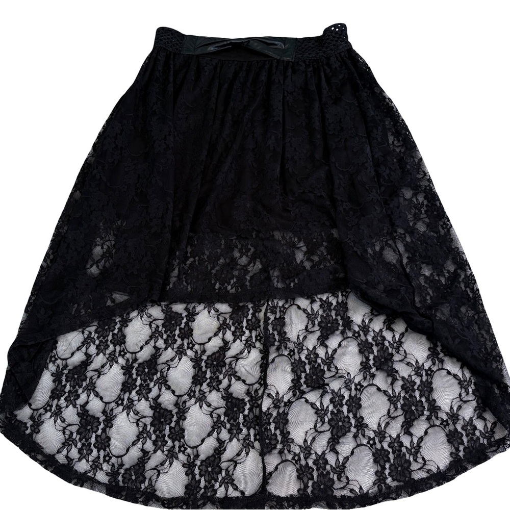 Black Lace High-Low Evening Skirt Size L - Picture 5 of 8